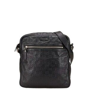 Gucci GG Imprime Crossbody Shoulder Bag Black Leather